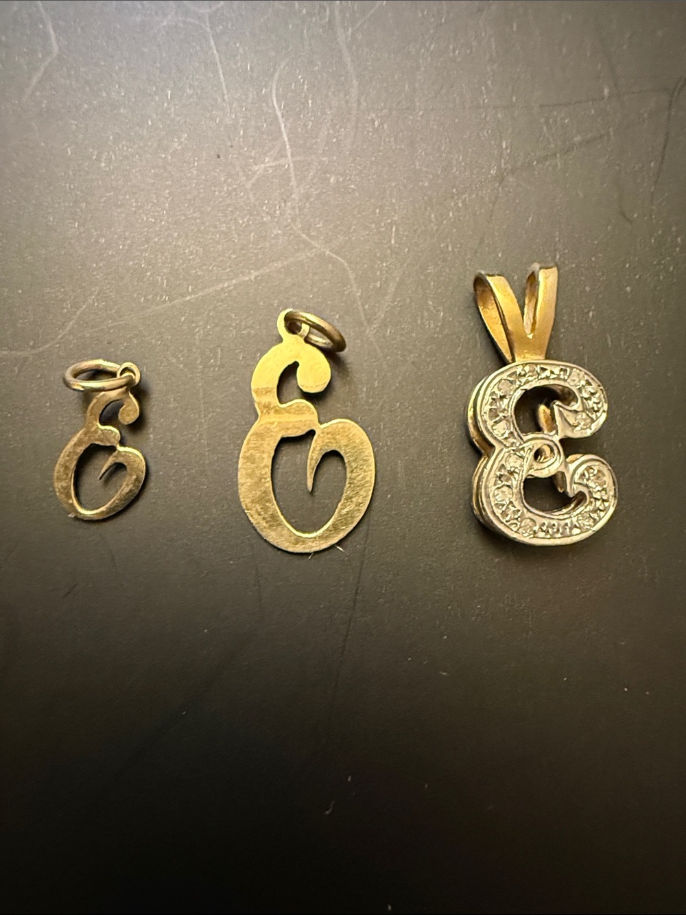 Gold Letter 'E' Initial Pendant Necklace Charms